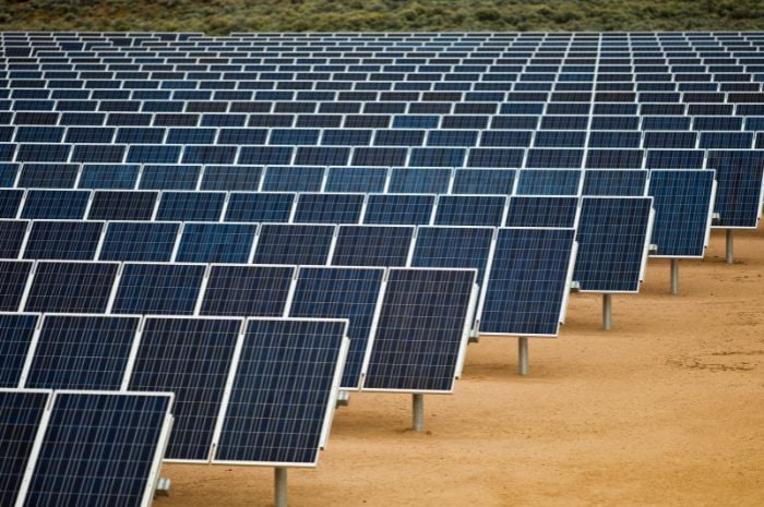 AgriGator keeps dust down on a solar farm.